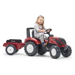 Falk Traktor Na Pedały Valtra S4 Bordowy Z Przyczepą 3-7 Lat