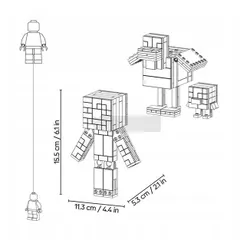 LEGO Minecraft 21582 Kurzy jeździec CHICKEN JOCKEY, zestaw klocków 9+