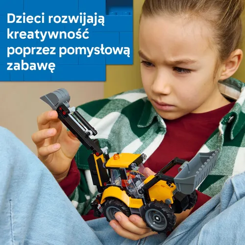 LEGO City 60480 Żółta koparko-ładowarka, zestaw klocków 7+