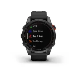 Смарт-часы Garmin FENIX 7S Solar серый с черным силиконовым ремешком (010-02539-13)