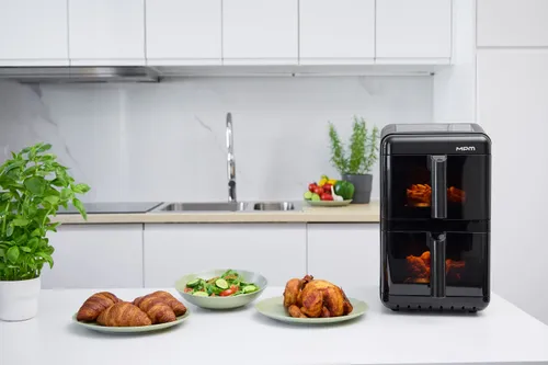 Air Fryer Frytkownica beztłuszczowa MPM MFR-13 12l z podwójnym koszem i okienkiem do obserwacji postępów gotowania
