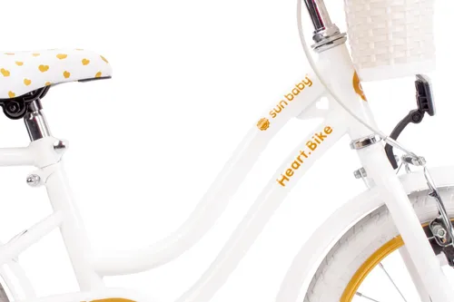 Rower dziecięcy SUN BABY Heart Bike 16 cali dla dziewczynki Biało-złoty