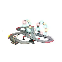 Tor Samochodowy Wyścigowy Slot Cars 2 Autka 1:43 Pętla Lampki Zasilacz