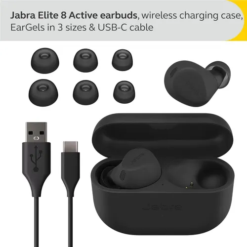 Słuchawki bezprzewodowe Jabra Elite 8 Active Dokanałowe Bluetooth 5.3 Czarny