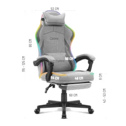 Fotel gamingowy CABRO C502 LED Szary