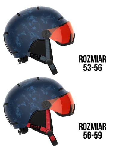 Kask narciarski dziecięcy SALOMON GROM VISOR blue z WBUDOWANA SZYBĄ - KAT. S2 - Rozmiar - S