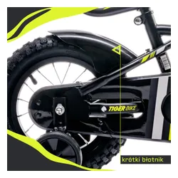 Rower dziecięcy SUN BABY Tiger Bike 12 cali dla chłopca Czarno-żołto-szary