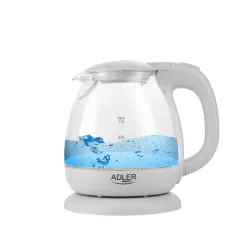 ADLER Mini Grey 1 l szary - czajnik elektryczny bezprzewodowy szklany