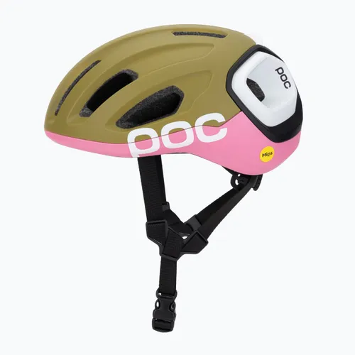 Kask rowerowy POC Amidal olivine green matt/thulite pink matt