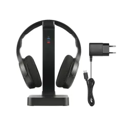 Słuchawki bezprzewodowe Hama 221848 Nauszne Ze Stacją TV Bluetooth 5.3 Czarny