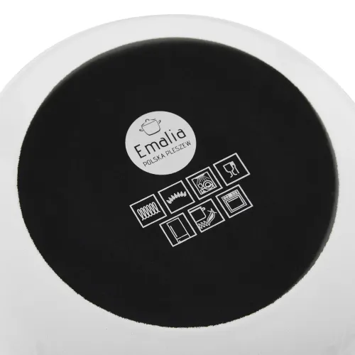 Garnek emaliowany z pokrywką EMALIA POLSKA PLESZEW PYZA DIAMOND BIAŁY 1,9 l