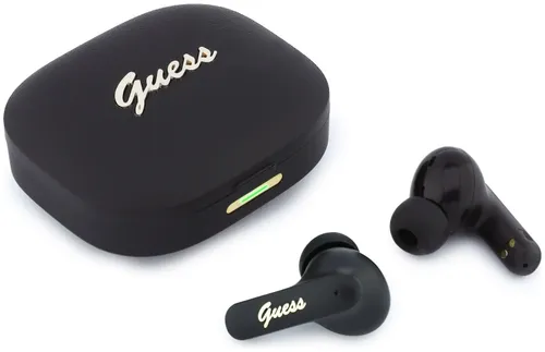 Słuchawki dokanałowe GUESS Script Metal Logo Czarny z tłumaczem