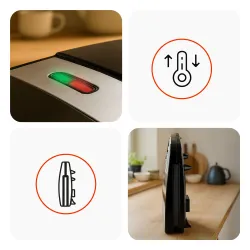 Opiekacz Huslog HUS1028 Trójkąty 1800W