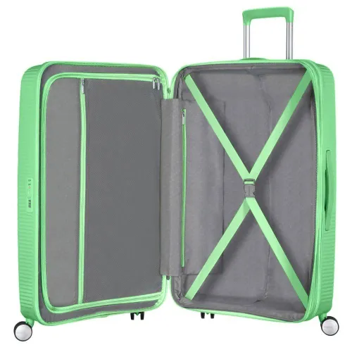 Большой расширяемый чемодан American Tourister Soundbox-spring green