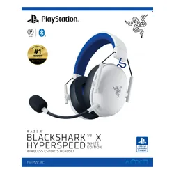 Słuchawki RAZER BlackShark V3 X HyperSpeed dla PlayStation Bezprzewodowe, Nauszne, Dźwięk przestrzenny Biały