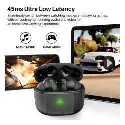 Słuchawki bezprzewodowe Tozo Gaming Pods Dokanałowe Bluetooth 5.3 Czarny