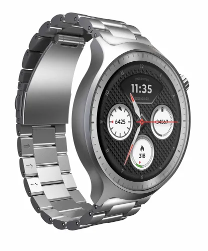 Smartwatch Motorola Moto Watch Funkcje AI 47mm GPS Srebrny