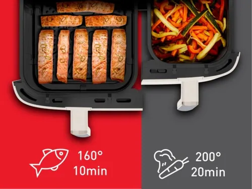 Air Fryer Frytkownica beztłuszczowa TEFAL EY942AE0 Dual Easy Fry XXL 11l z podwójnym koszem