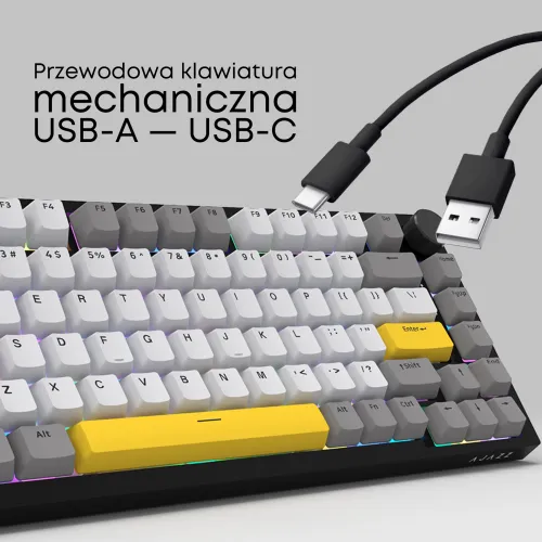 Klawiatura mechaniczna Ajazz AK820 Sea Salt Switch Czarno-Szary
