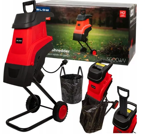 Rozdrabniacz Do Gałęzi Sekator Rębak Elektryczny Mocny 3600w 45mm + Torba 45l