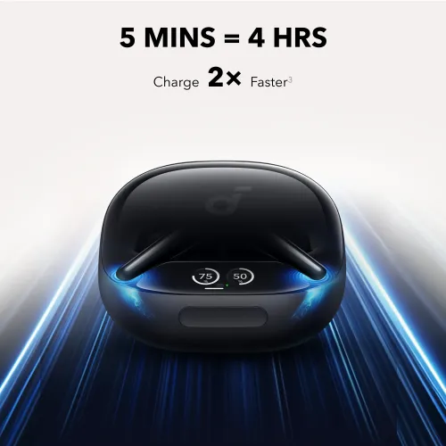 Słuchawki bezprzewodowe Soundcore Liberty 4 Pro Dokanałowe Bluetooth 5.3 Czarny błyszczący