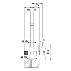 Bateria FRANKE Lina Clear Water 2.0 J 120.0730.806 Chrom