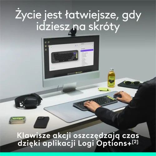 Klawiatura membranowa Logitech POP Icon Keys Różowy