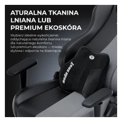 Fotel Anda Seat Novis Plus XL Gamingowy do 150kg Tkanina Szary
