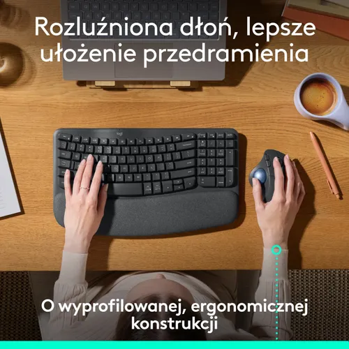 Myszka Logitech M575S bezprzewodowa szara