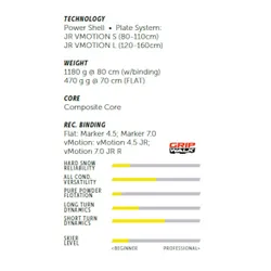 Narty Volkl Peregrine Junior + wiązania vMotion 7.0 130-160 cm 2026