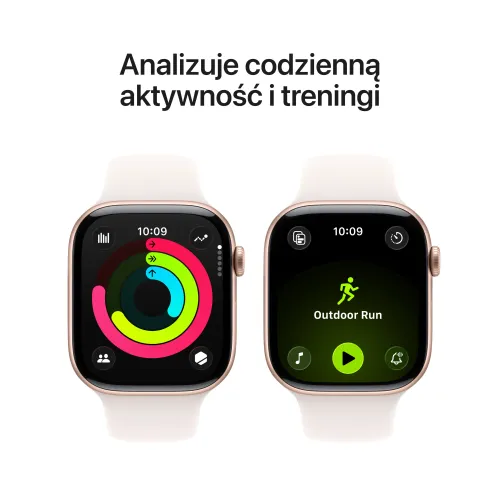 Apple Watch 11 GPS 42mm koperta z aluminium (różowe złoto) + pasek sportowy rozmiar M/L (łagodny róż)