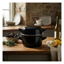 Garnek emaliowany do muli małż i owoców morza Tadar 2w1