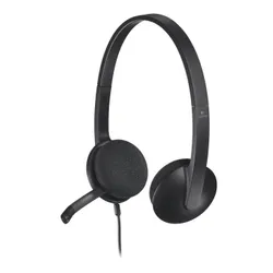 Słuchawki przewodowe z mikrofonem Logitech USB Headset H340 Nauszne Czarny