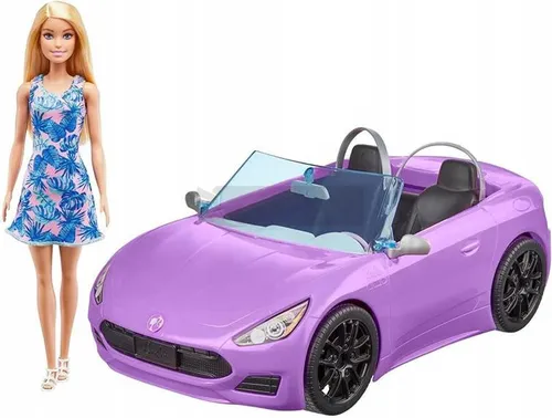 Lalka Barbie i fioletowy Kabriolet HBY29