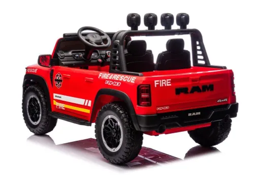 Auto Na Akumulator Dla Dzieci Dodge Ram Straż Poż Zb629-F 4X4 LED Eva Skóra