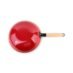 Wok żeliwny RODELUXE CZERWONY 30 cm