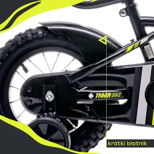 Rower dziecięcy SUN BABY Tiger Bike 14 cali dla chłopca Żołto-szary