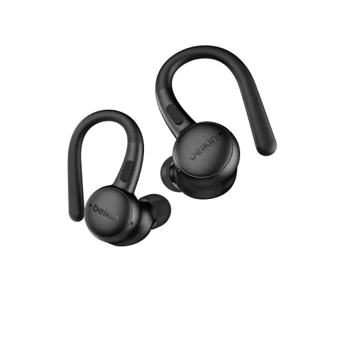 Słuchawki bezprzewodowe Belkin SoundForm ActiveFit Dokanałowe z zaczepami Bluetooth 5.4, Czarny