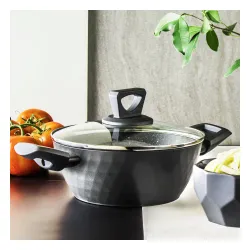AMBITION Diamond 1,9 l grafitowy - garnek aluminiowy z pokrywką