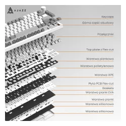 Klawiatura AJAZZ AK820 Pro RGB Hot Swap Flying Fish Switch Czarno-szaro-żółty