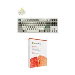 Klawiatura KEYCHRON Q3 Max Wireless Switch Gateron Jupiter Banana Biało-szaro-zielony + Program MICROSOFT 365 Personal
