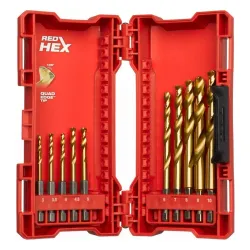 Milwaukee Red Hex Shockwave HSS Ground Tin Metal Matkap Ucu (10 adet)