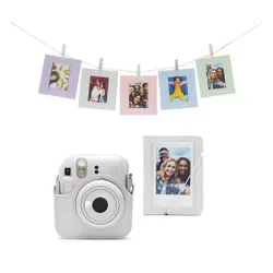 Aparat FUJIFILM Instax Mini 12 Biały Pokrowiec + Album + Ramki + Sznurek + Klamerki