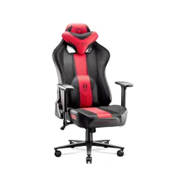 Fotel Diablo Chairs X-Player 2.0 Normal Size Gamingowy do 160kg Skóra ECO Tkanina Karmazynowo-antracytowy