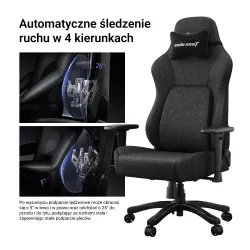Fotel Anda Seat Phantom 4 L Black Fabric Gamingowy do 100kg Tkanina Czarny