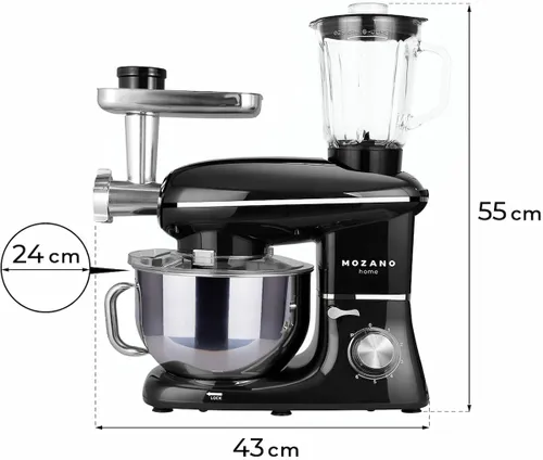 Robot kuchenny planetarny MOZANO Rob 02 1400W z blenderem kielichowym Czarny