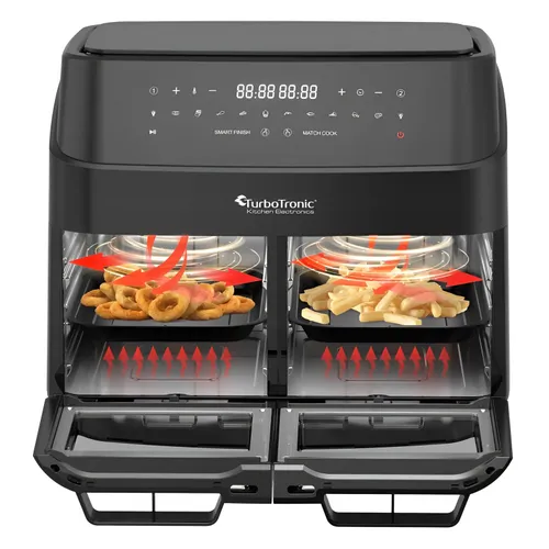 Air Fryer Frytkownica beztłuszczowa TURBOTRONIC TT-DAF7W Czarny z podwójnym koszem