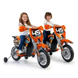 Feber Motocykl Cross Pomarańczowy Na Akumulator 6V Dla Dzieci