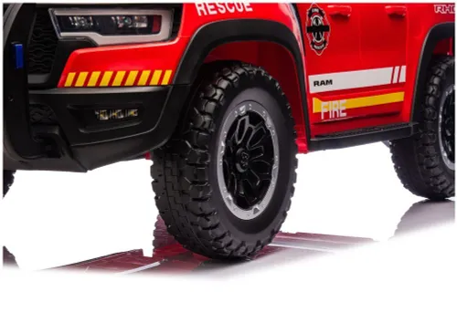 Auto Na Akumulator Dla Dzieci Dodge Ram Straż Poż Zb629-F 4X4 LED Eva Skóra