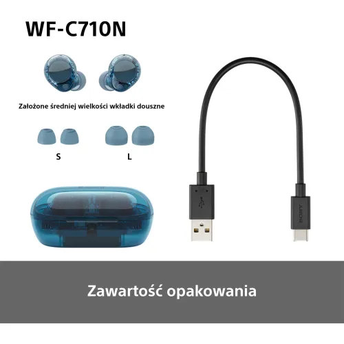 Słuchawki dokanałowe SONY WF-C710 ANC Wodoodporne Niebieski